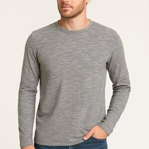 Mark Law Luxury Tee Shirt Size Small Long Sleeve Basic Neutral Minimalist Gray